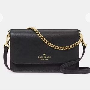 NWOT Kate Spade Black Crossbody with Gold Chain